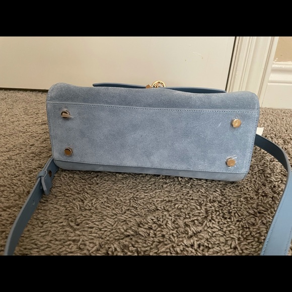 Luana Italy Light Blue Paley Satchel - Picture 2 of 7